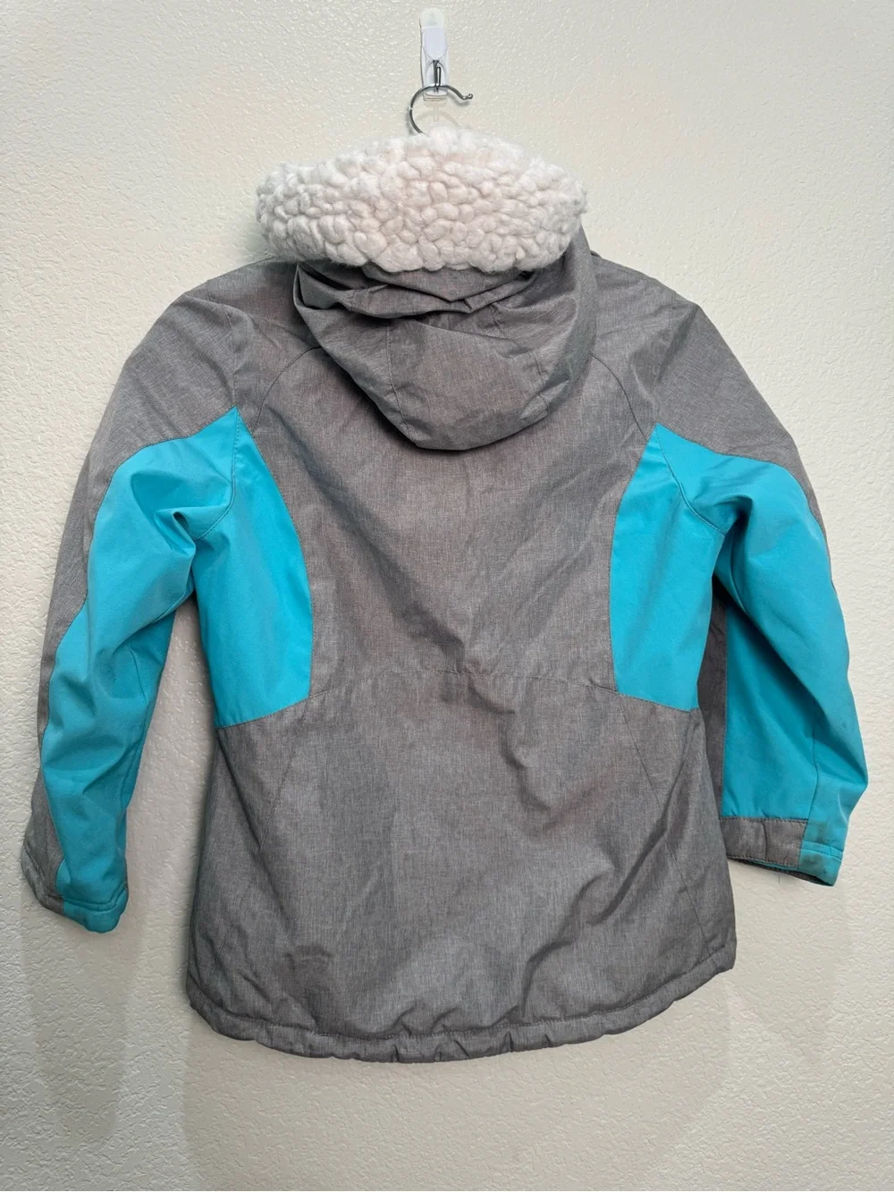 Gerry Girls S 7/8 Gray Teal Insulated Ski Snow Winter Jacket Hooded